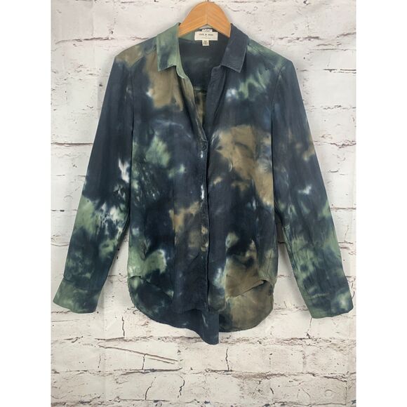 CLOTH AND STONE ANTHROPOLOGIE TIE DYE BUTTON UP SHIRT WOMENS S LONG SLEEVE - Picture 1 of 5